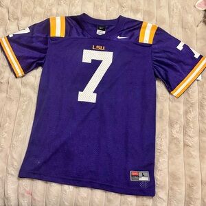 Nike LSU Tigers #7 Football Jersey Youth Large 14-16 Purple NCAA Kids Unisex